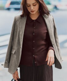 ANY SIS S CICA加工 襟デザイン ニット