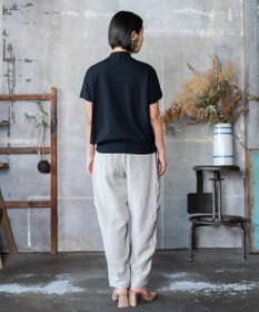 muuc 【高級スーピマ超長綿100%使用ニット】ヒルガオ刺繍 ハイネック半袖プルオーバー