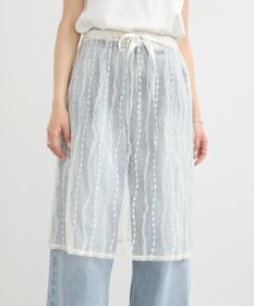 earth music&ecology ストライプレースレイヤードスカート