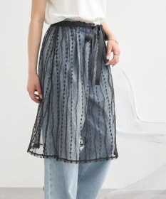 earth music&ecology ストライプレースレイヤードスカート