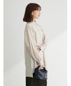 Green Parks バンドカラーポケット付きシアーシャツ