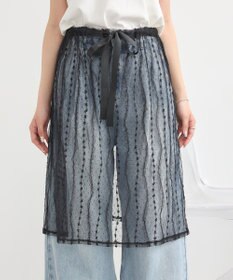 earth music&ecology ストライプレースレイヤードスカート