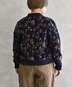 muuc 〈遠州織物の工場で織られた上質なコットンコーデュロイ生地〉裏地有り リブ袖 ショート丈 花刺繍ブルゾン（セットアップ可能）