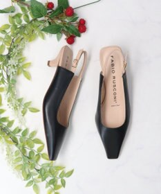 INTER-CHAUSSURES 【FABIO RUSCONI】スクエアトウバックバンドパンプス
