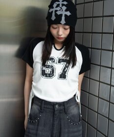 WEGO キーネックサイドレースアップちびT
