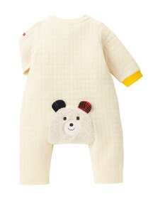 MIKI HOUSE HOT BISCUITS 【70-80cm】 顔ドン ニットキルト カバーオール