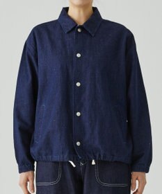 caqu コットンリネンデニムコーチジャケット