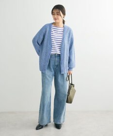 Green Parks ベロアモールＶネックカーディガン