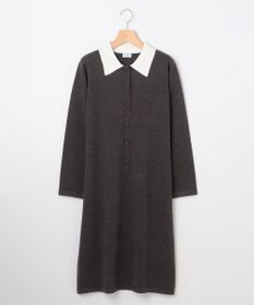 組曲 ニット襟トロンプルイユ ワンピース