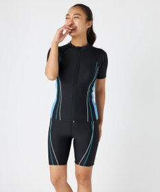 OP／FILA 半袖フルジップフィットネス水着