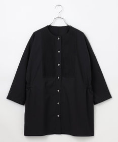 #Newans 【洗濯機可能/シワになりにくい】〈お腹・腰回りをカバー〉ピンタックデザインスクエアブラウス