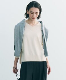 UNFILO マイビューティニット Vネック グレージュ