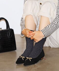 steppi 【洗える/撥水】メタルヒール フラット パンプス