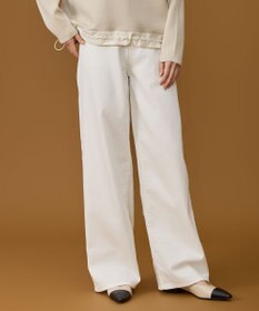 自由区 L 【19号サイズまで展開】ウスカルデニムワイドストレート パンツ