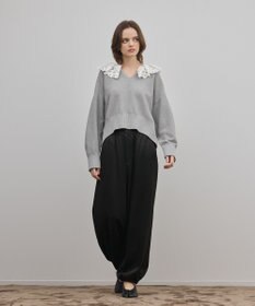 GRACE CONTINENTAL レースカラーニットトップ