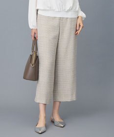 自由区 L 【17号サイズまで展開・カタログ掲載】ライトミックスツィードワイド パンツ