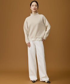 自由区 L 【19号サイズまで展開】ウスカルデニムワイドストレート パンツ