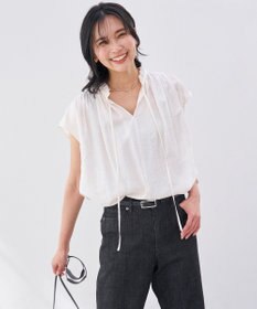 UNFILO ヴィンテージシアー ギャザーブラウス