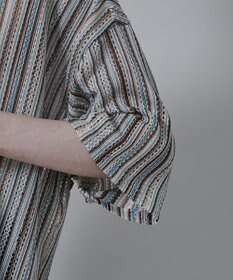 WEGO ストライプメッシュBIGシャツ（S）