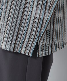 WEGO ストライプメッシュBIGシャツ（S）