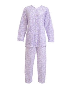 Wing 【数量限定　特別価格】 パジャマ 長袖 長ズボン 綿混(本体) キルトニット素材 保温性 あたたかい 前開きタイプ 丸首 小花柄 レディース EP6911 ウイング／ワコール