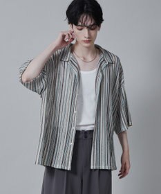 WEGO ストライプメッシュBIGシャツ（S）