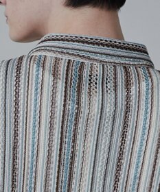 WEGO ストライプメッシュBIGシャツ（S）