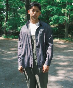 SHARE PARK MENS 【UVカット・撥水・ストレッチ】イージーデニムレギュラーカラーシャツ