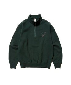 J.PRESS MEN 【AaronChang】【UNISEX】ワンポイントハーフジップ スウェットシャツ