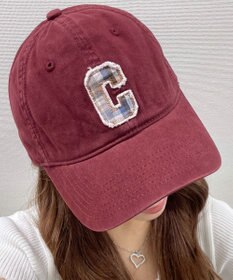 WEGO チェックロゴワンポイントキャップ