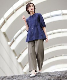 J.PRESS LADIES L 【WEB限定・洗える】ラミーポプリン ピンタック ブラウス