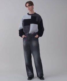 WEGO 【ユニセックス着用ITEM】ベロアモールカラーブロックプルオーバー