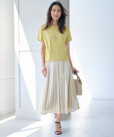 J.PRESS LADIES L 【洗える】ランダムストライプ スカート