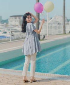 Tiaclasse L 【おのののかさん着用】半袖＆七分袖選べる袖丈バックフレアチュニック