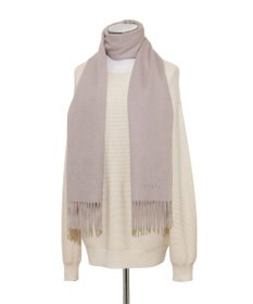 MOONBAT FURLA(フルラ）カシミヤ100％ 無地 マフラー ロゴ刺繍 手洗いOK