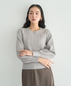 YECCA VECCA 金釦ミニケーブルニット