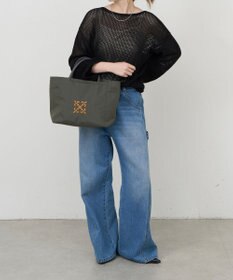 russet 【モノグラム刺繍】コーデュラナイロントートバッグ（CE-1776）