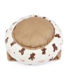 PET PARADISE ペットパラダイス 丸型寝袋 遠赤外線 《くまちゃん柄》 50cm