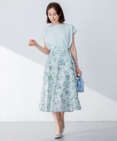 組曲 L 【洗える・シワになりにくい】フルラージュプリント スカート