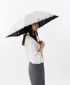 AURORA NINA RICCI（ニナリッチ）花柄刺繍晴雨兼用パラソル（折りたたみ傘）