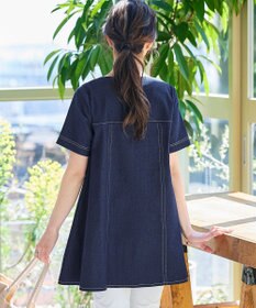 Tiaclasse 【洗える】デニムチュニックブラウス