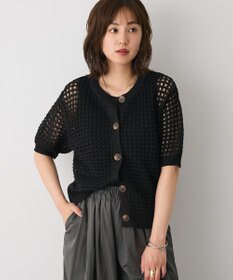 CRAFT STANDARD BOUTIQUE ハーフスリーブメッシュニットカーディガン