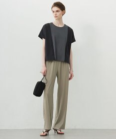 ICB L 【接触冷感・UVケア・洗える】シルケットスムースコンビ バイカラーカットソー