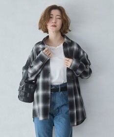 WEGO 【ユニセックス着用ITEM/SMLサイズ展開】オンブレチェックシャツ（LS）