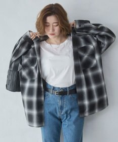 WEGO 【ユニセックス着用ITEM/SMLサイズ展開】オンブレチェックシャツ（LS）