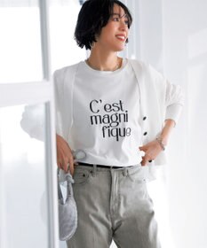 UNFILO BEAUTY FORM ロゴ刺繍フレンチスリーブTシャツ