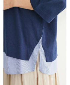 Green Parks 裾ドッキングレイヤー風７分袖プルオーバー