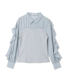 earth music&ecology ドッキングフリルシャツ見えプルオーバー