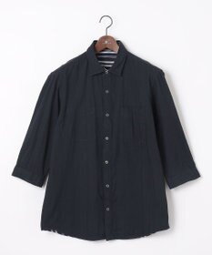 JOSEPH ABBOUD 【キングサイズ・1枚で2通りの着こなし】オーガニックコットンリバーシブル 七分袖シャツ