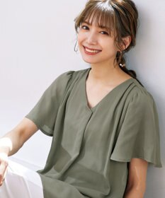 Tiaclasse フレアスリーブチュニックブラウス